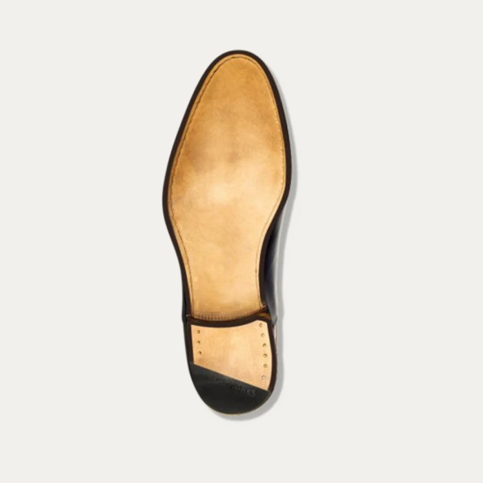 Wingtip Black Leather Derby Shoes
