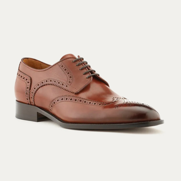 Wingtip Brown Leather Derby Shoes