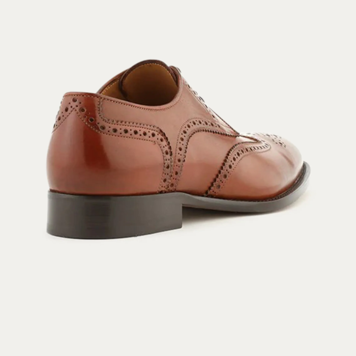 Wingtip Brown Leather Derby Shoes
