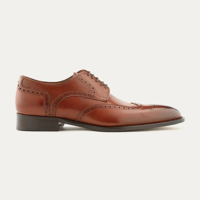 Wingtip Brown Leather Derby Shoes