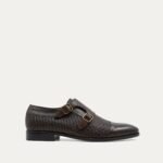 Alingsas - Men's Blue Hand Woven Calf Leather Double Monkstrap