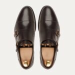 Allin - Men's Dark Brown Calf Leather Double Monksrap