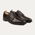 Allin - Men's Dark Brown Calf Leather Double Monksrap