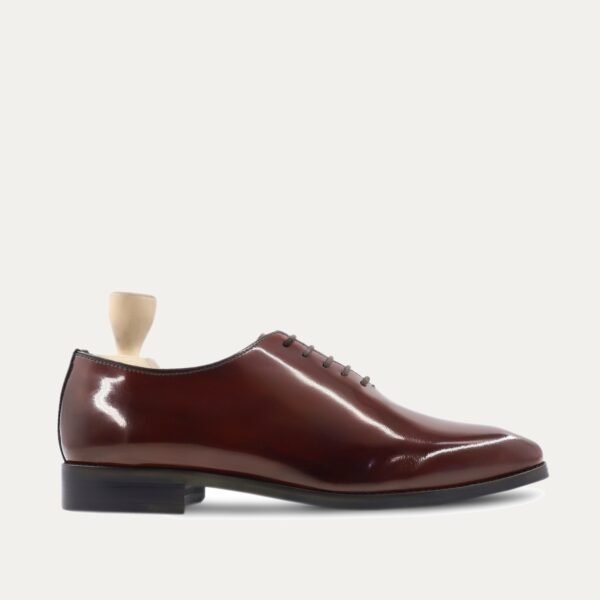 Angus - Men's Oxblood Box Leather High Shine Wholecut Shoe