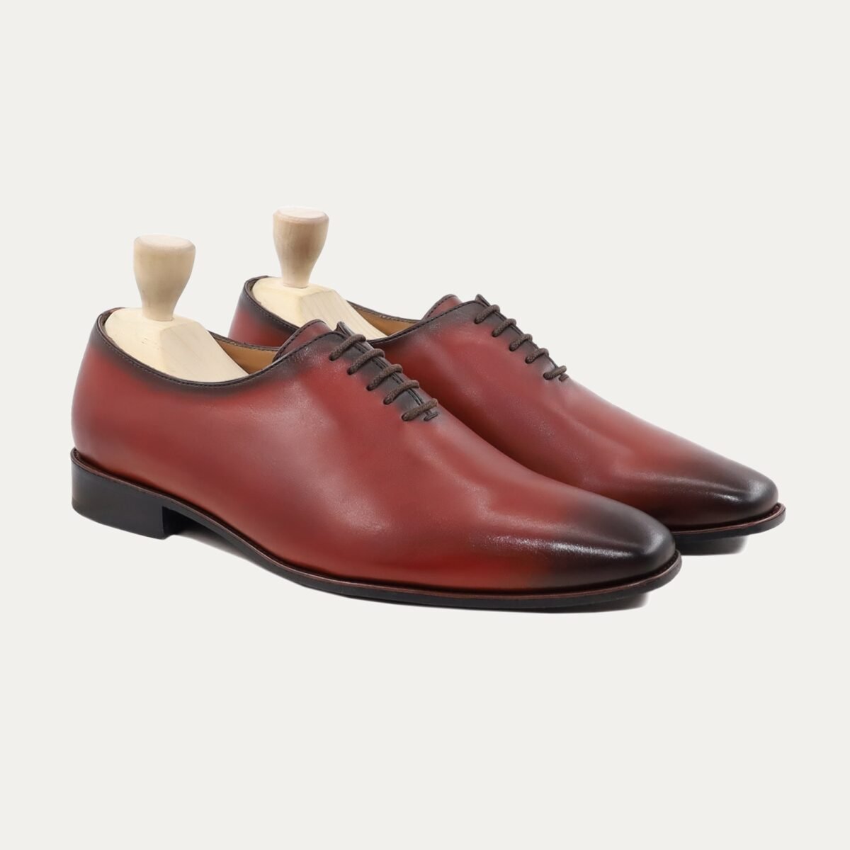 Ason - Men's Burnished Oxblood Calf Leather Wholecut Shoe