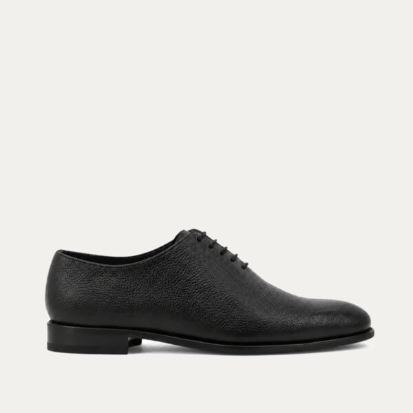 Bauska - Men's Black Pebble Grain Leather Wholecut Shoe