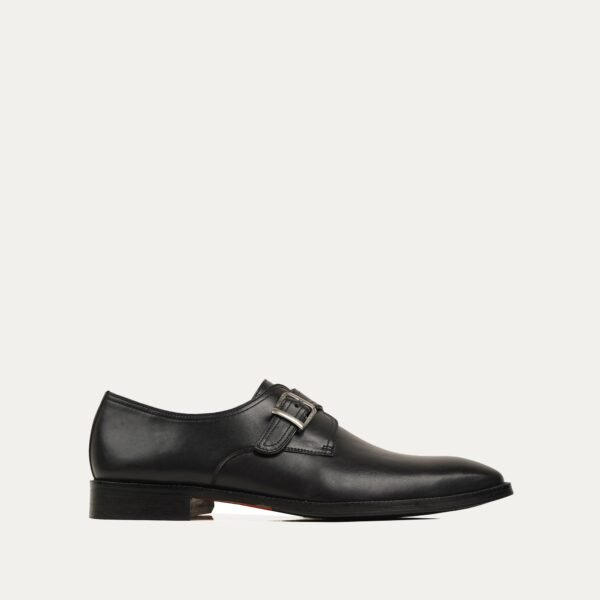 Bazuka - Men's Black Calf Leather Single Monkstrap