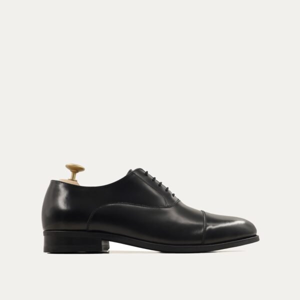 Branwen - Men's Black Box Leather High Shine Oxford Shoe