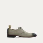Crum - Men's Steel Grey Kid Suede Derby Shoe