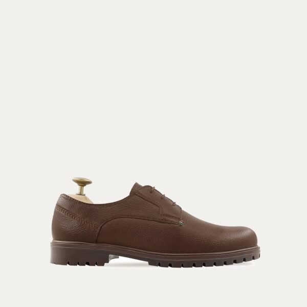 Demian - Men's Brown Pebble Grain Derby Shoe