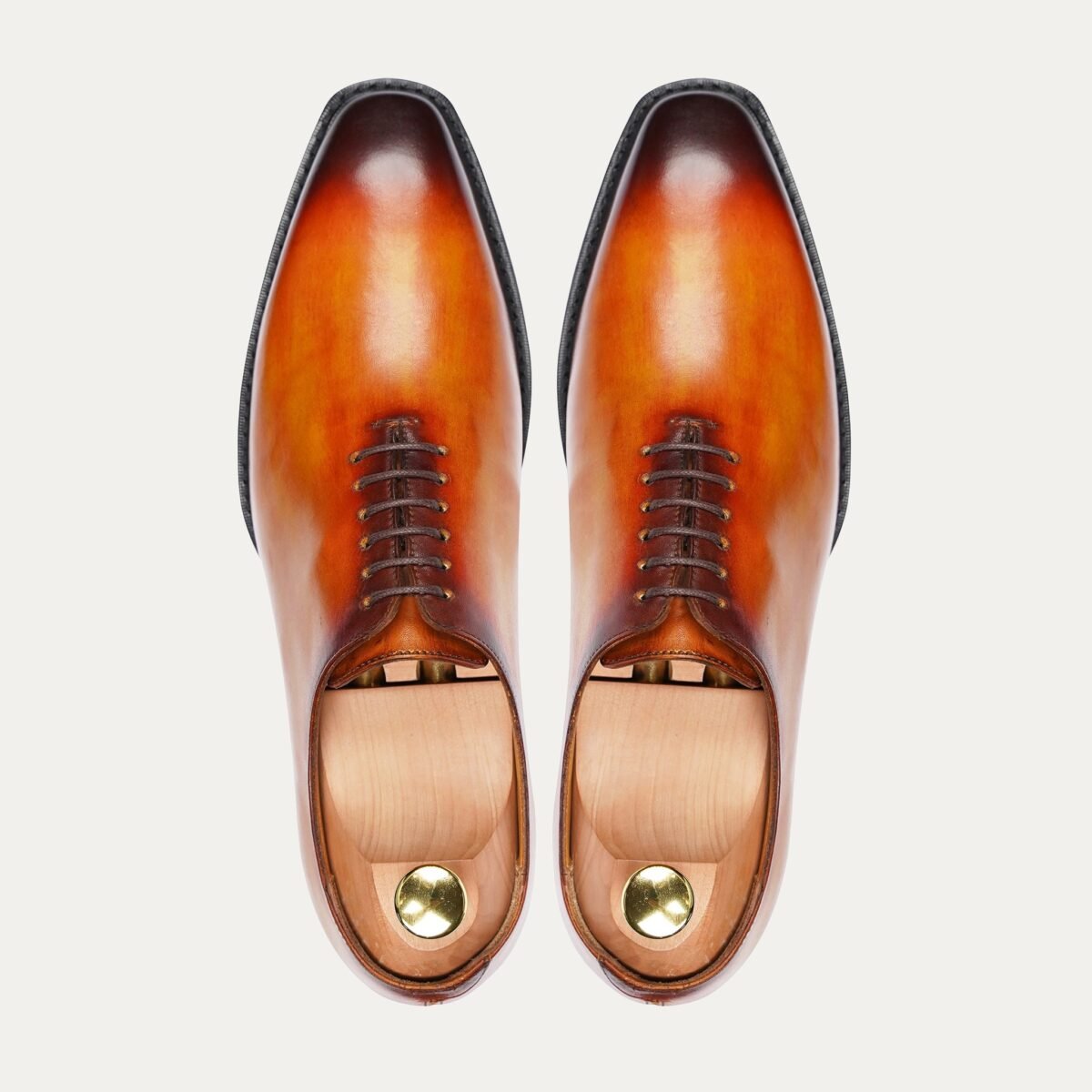 Dino - Men's Burnished Tan Patina Calf Leather Wholecut Shoe