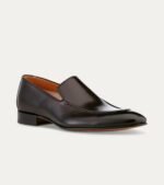 Dress Shoe Apron Front Penny Loafer Black Leather