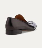 Dress Shoe Apron Front Penny Loafer Black Leather