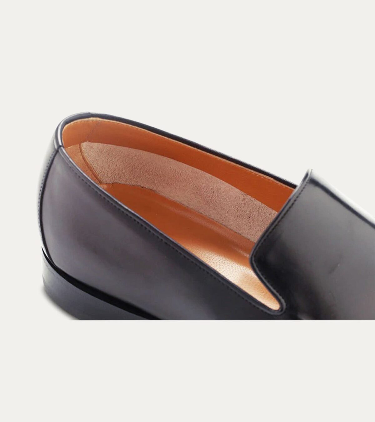 Dress Shoe Apron Front Penny Loafer Black Leather