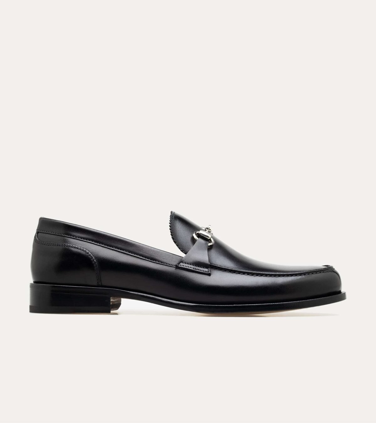 Dress Shoe Bit Loafer Black Leather