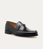 Dress Shoe Bit Loafer Black Leather