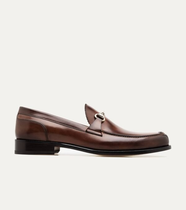 Dress Shoe Bit Loafer Brown Leather