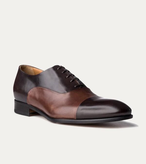 Dress Shoe Cap Toe Oxford Brown & Brown Antique