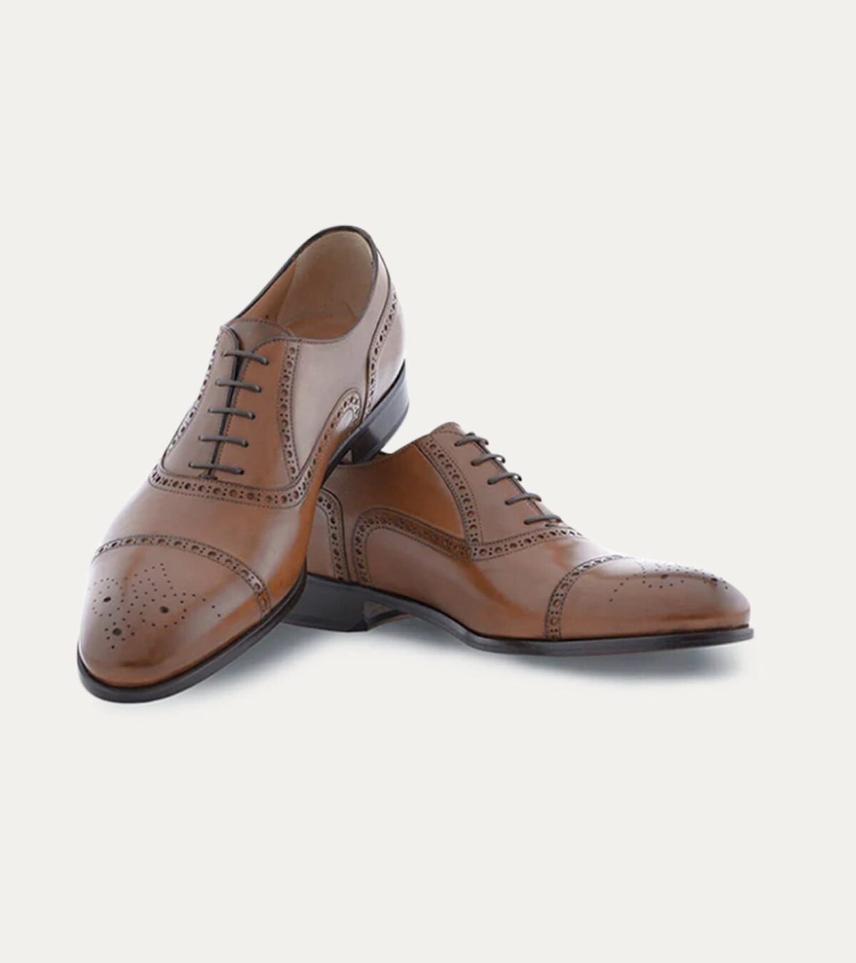 Dress Shoe Half Brogue Cap Toe Brown Antique