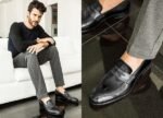 Dress Shoe Penny Loafer Black Antique Leather