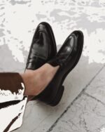 Dress Shoe Penny Loafer Black Antique Leather