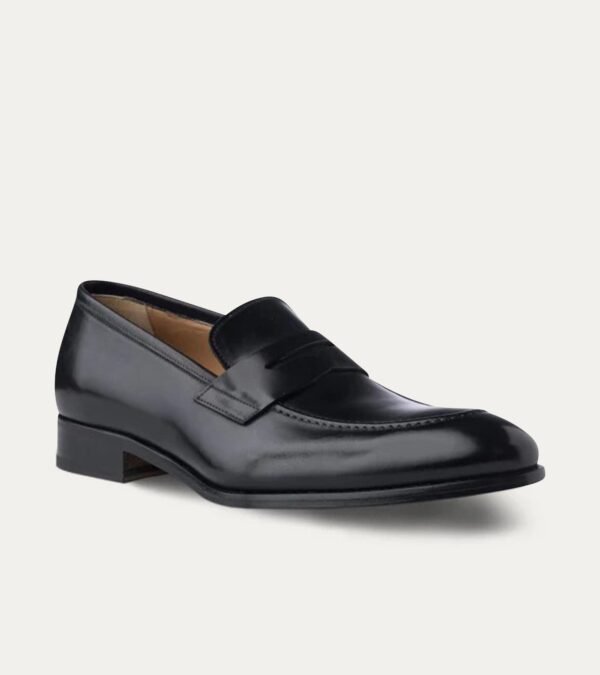 Dress Shoe Penny Loafer Black Antique Leather