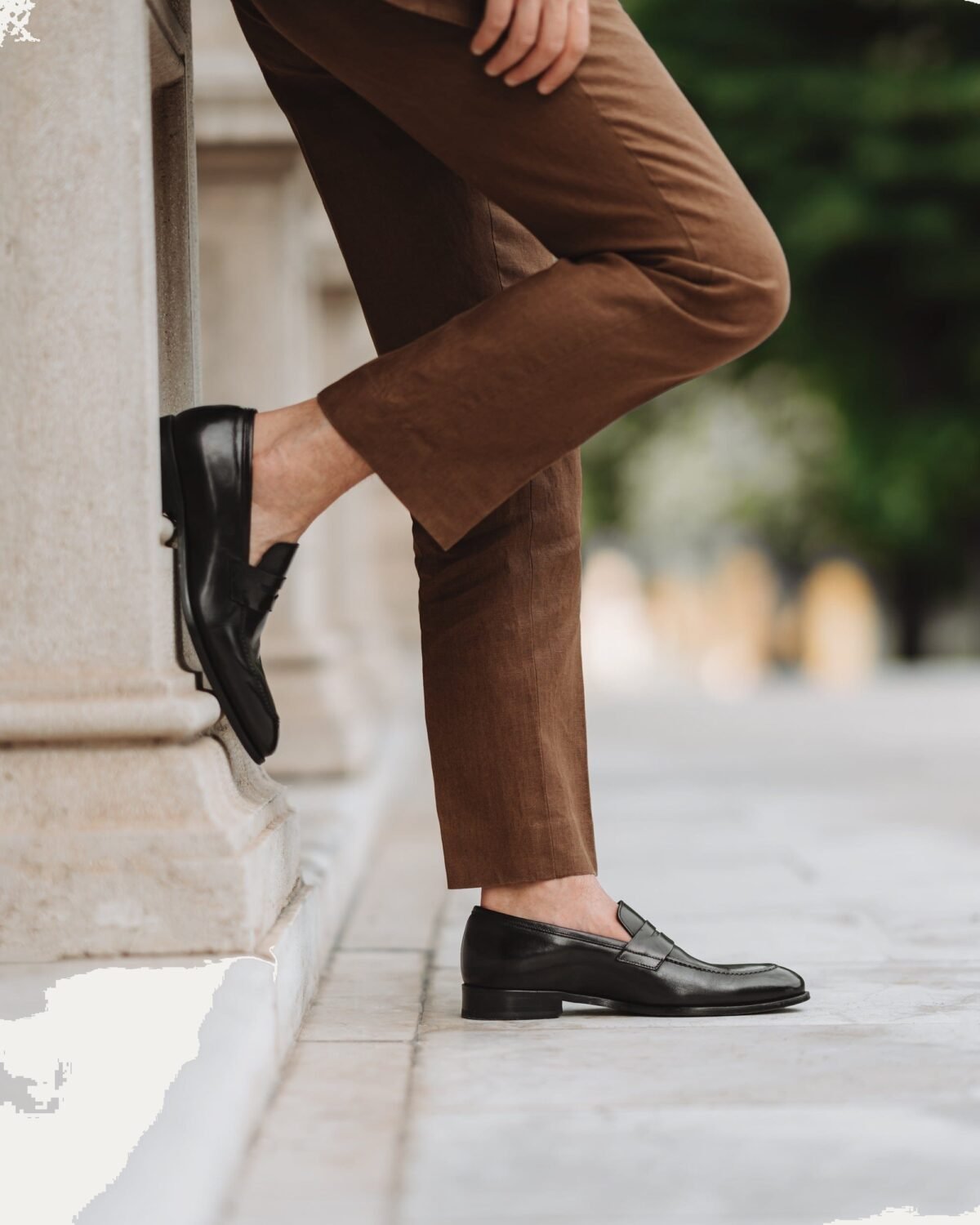 Dress Shoe Penny Loafer Black Antique Leather