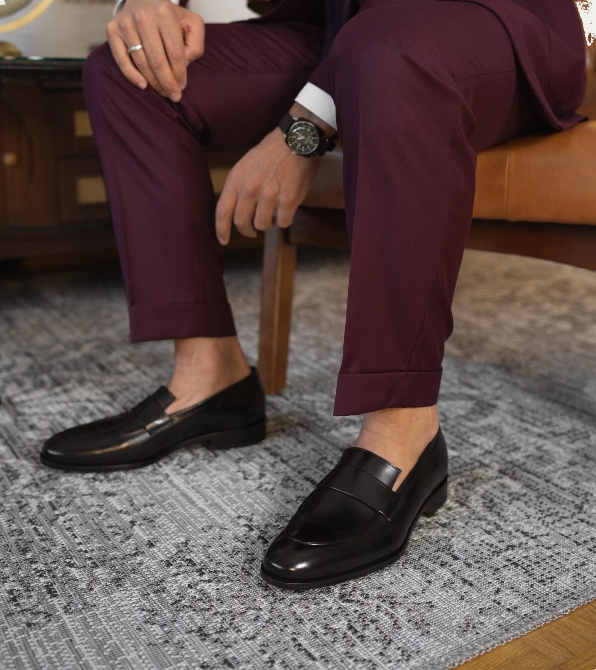 Dress Shoe Penny Loafer Black Leather