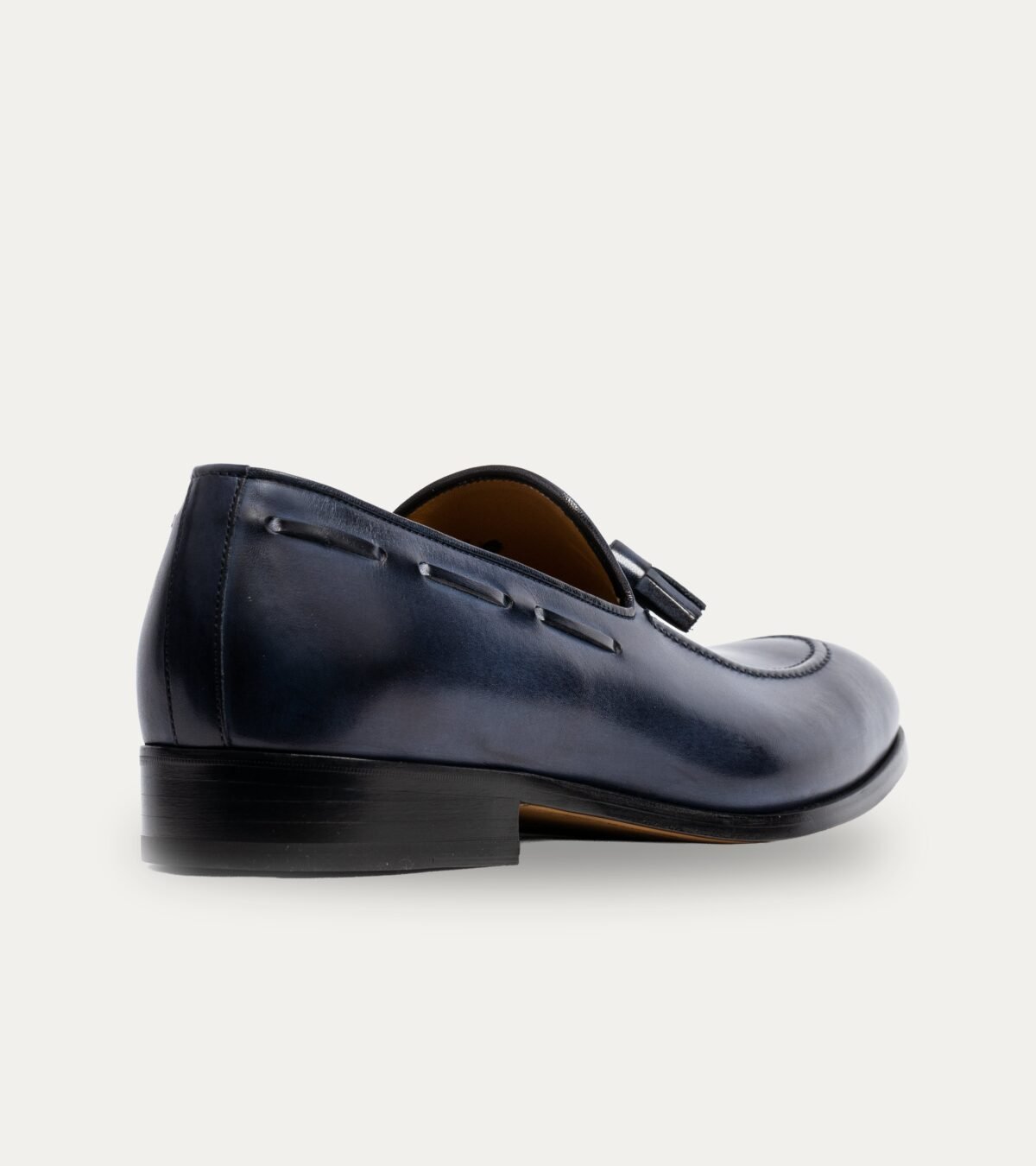 Dress Shoe Tassel Loafer Blue Tony Patina Leather