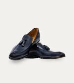 Dress Shoe Tassel Loafer Blue Tony Patina Leather