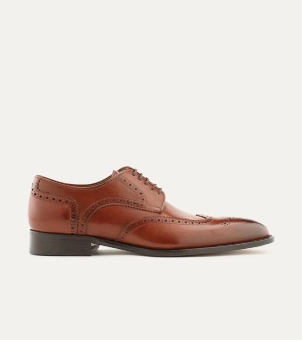Dress Shoe Wingtip Cognac Antique