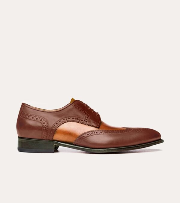 Dress Shoe Wingtip Wine And Cuoio