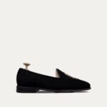 Ellis - Men's Black Suede & Embroidery Loafer