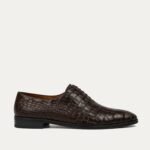 Elvano - Men's Dark Brown Calf Leather Wholecut Shoe