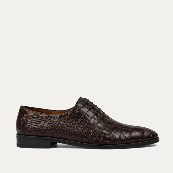 Elvano - Men's Dark Brown Calf Leather Wholecut Shoe