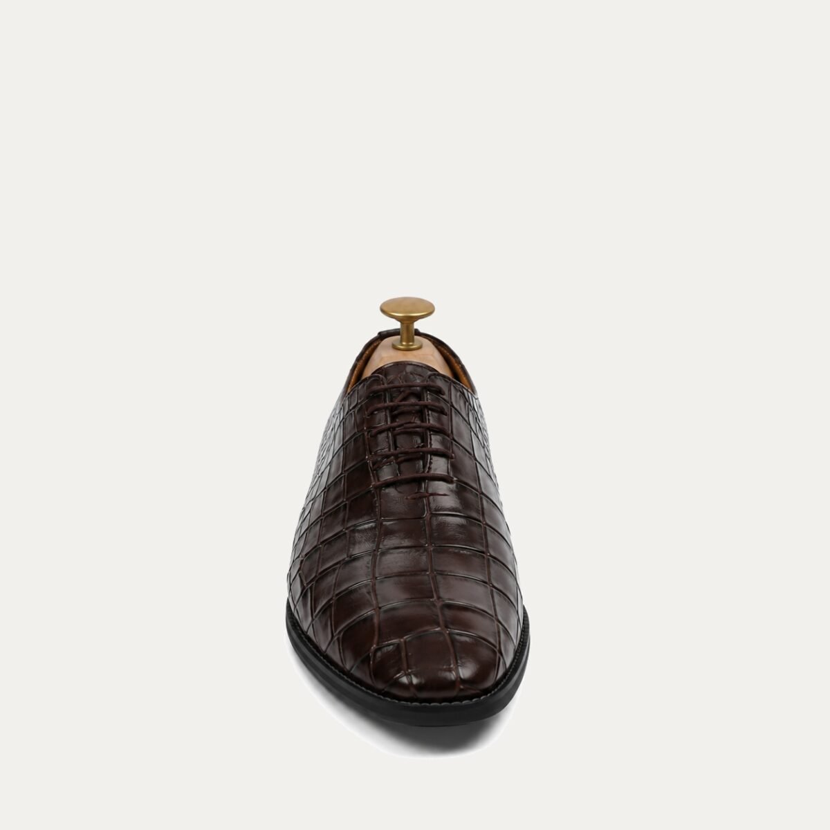 Elvano - Men's Dark Brown Calf Leather Wholecut Shoe