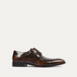 Fabio - Men's Burnished Brown Box Leather High Shine Derby Shoe
