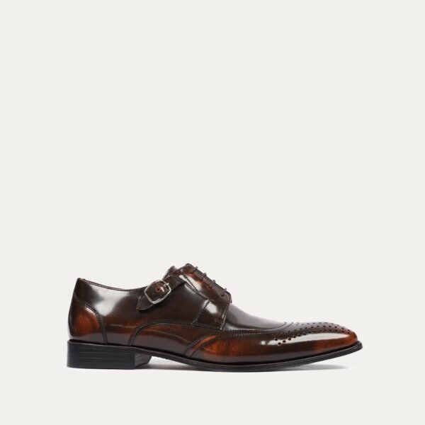 Fabio - Men's Burnished Brown Box Leather High Shine Derby Shoe