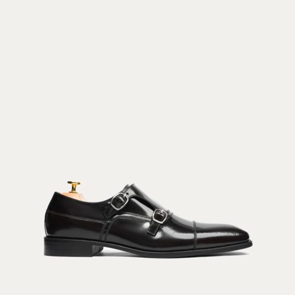 Fenti - Men's Black Box Leather High Shine Double Monkstrap
