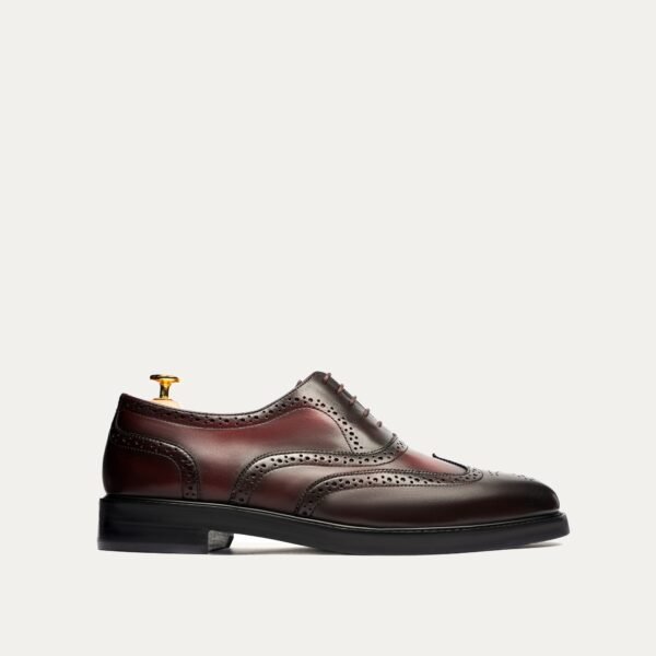 Fonz - Men's Brown Burgundy Calf Leather Oxford Shoe