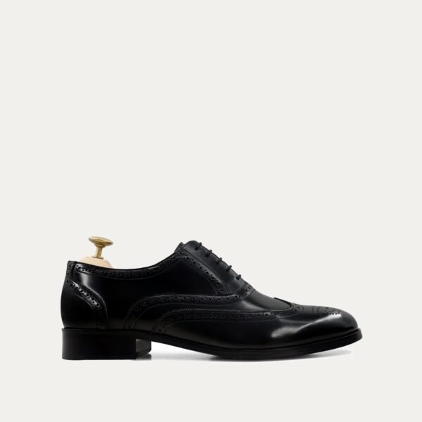 Fukiya - Men's Black Box Leather High Shine Oxford Shoe