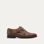 Glacier - Men's Brown Pebble Grain Leather Double Monkstrap