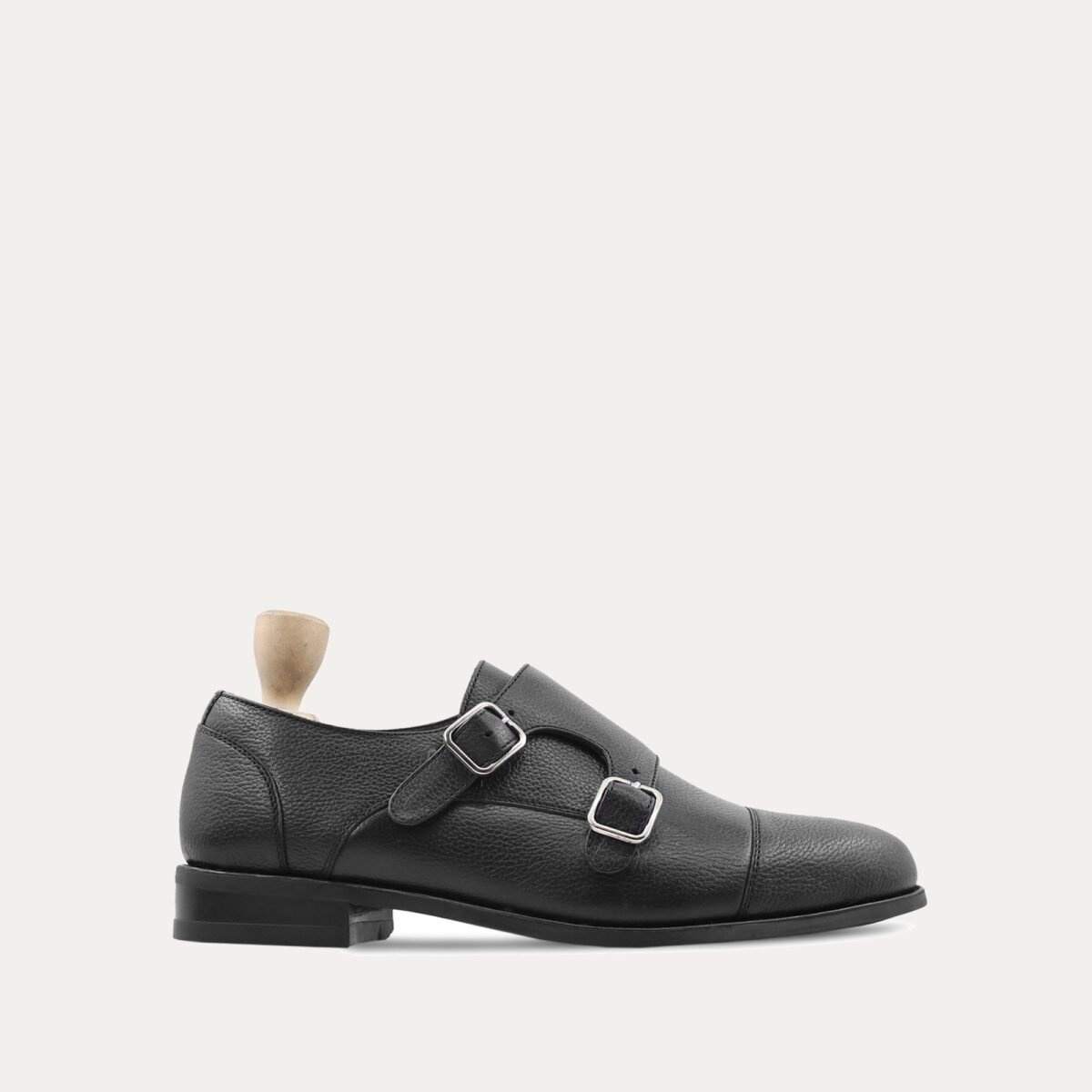 Glacier - Men's Brown Pebble Grain Leather Double Monkstrap