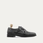 Glacier - Men's Brown Pebble Grain Leather Double Monkstrap