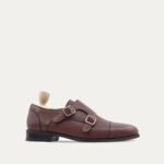 Glacier - Men's Brown Pebble Grain Leather Double Monkstrap