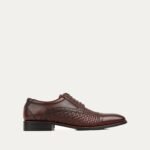 Gorzow - Men's Black Calf and Hand Woven Calf Leather Derby Shoe