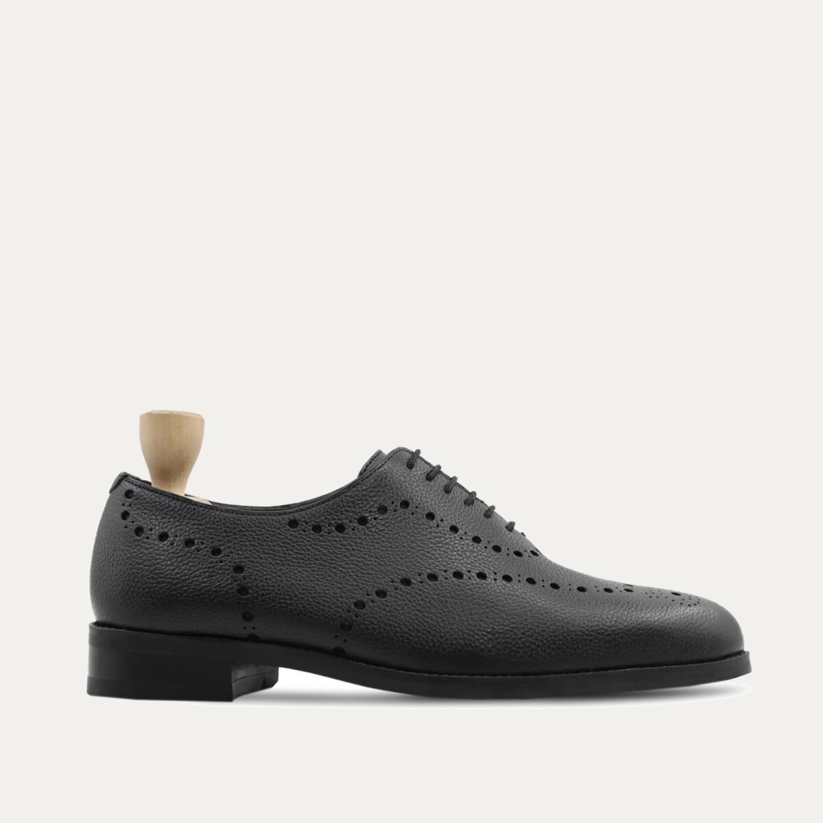 Graz - Men's Brown Pebble Grain Leather Wholecut Shoe
