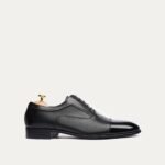 Istanbul - Men's Black Calf and Box Leather High Shine Oxford Shoe
