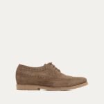 Jackozi - Men's Light Brown Kid Suede Derby Shoe