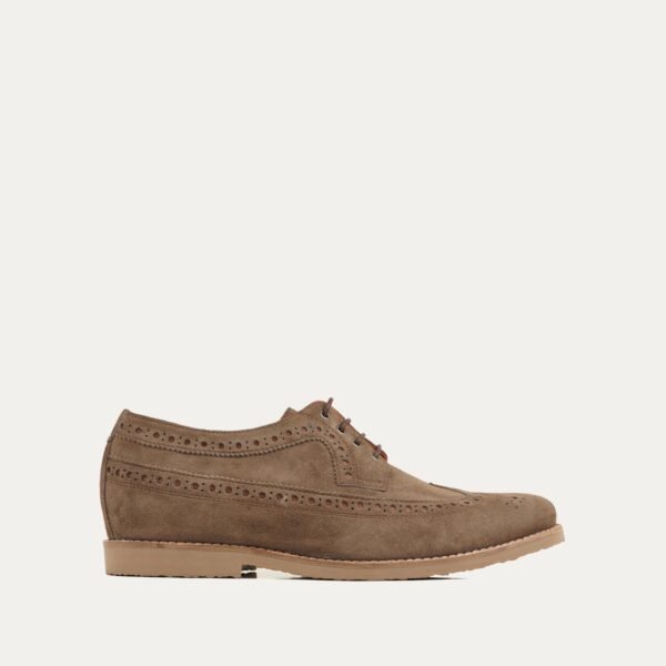 Jackozi - Men's Light Brown Kid Suede Derby Shoe